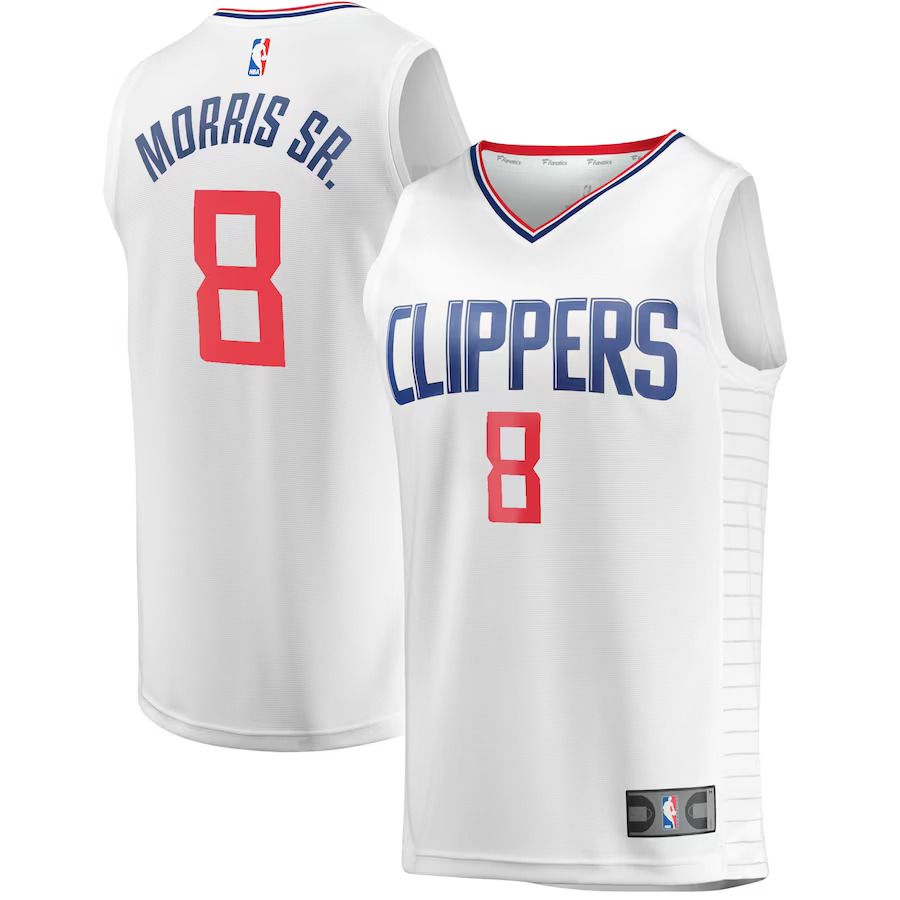 Men Los Angeles Clippers #8 Marcus Morris Sr. Fanatics Branded White Fast Break Player NBA Jersey->customized nba jersey->Custom Jersey